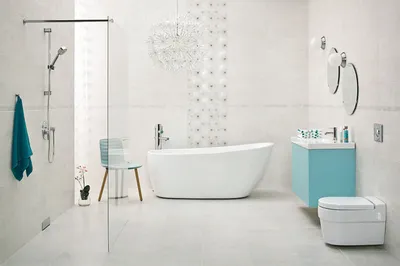 Вдохновение для дизайна ванной комнаты с различными вариантами польской плитки