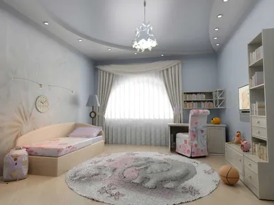 Фото потолков из гипсокартона в детской комнате