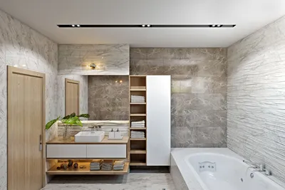 Ванная комната в новом свете: потолочные светильники на фото