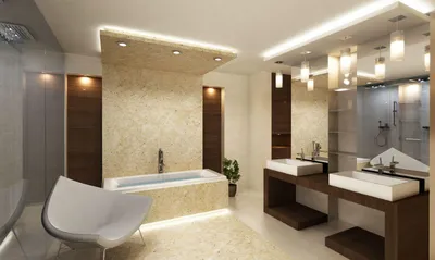 Дизайнерские идеи: потолочные светильники в ванной