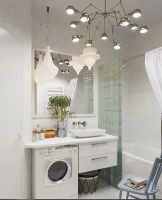 Дизайн ванной комнаты: потолочные светильники в разных стилях