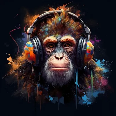 Шимпанзе-арт: Креативные рисунки обезьян в 4K