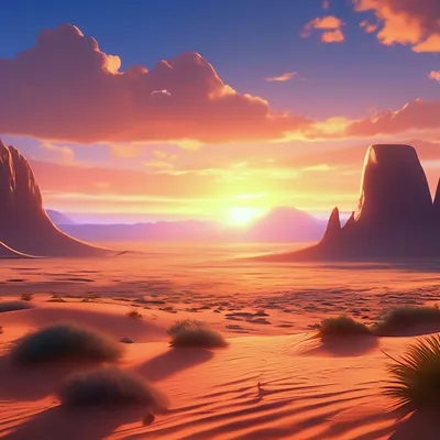 Отражение заката: Изображения пустыни в формате JPG