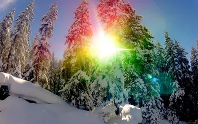 Удивительные оттенки зимней Радуги на вашем экране