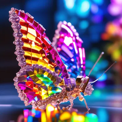 Уникальное изображение радужной бабочки на фото