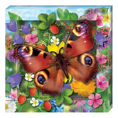 Фотография яркой радужной бабочки для использования в дизайне и печати