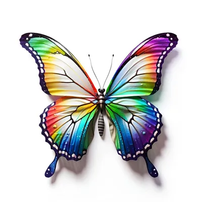 Фото радужной бабочки в высоком разрешении на печать в формате WebP
