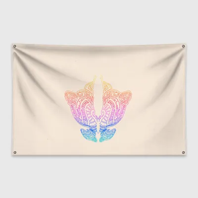 Картинка радужной бабочки для скачивания в формате JPG на веб-сайт с различными размерами