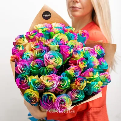 Фотографии радужных роз, которые заполнят ваш день яркими красками