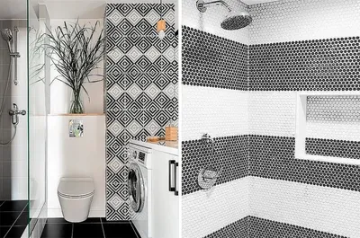 Фотографии ванной комнаты с различными вариантами раскладки плитки