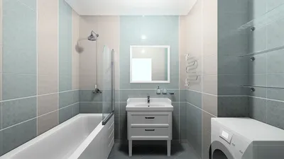 Арт-фото с раскладкой плитки в ванной