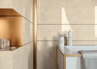 Изображение с современной раскладкой плитки в ванной комнате