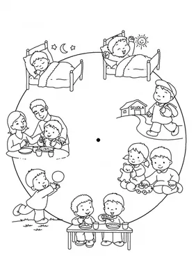 Картинки раскраски режима дня школьника: выберите формат и размер для скачивания