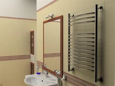 Фото: разные варианты расположения полотенцесушителя в ванной комнате