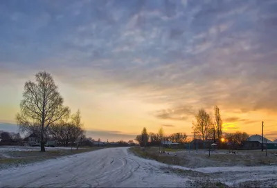 Фото рассвета в деревне