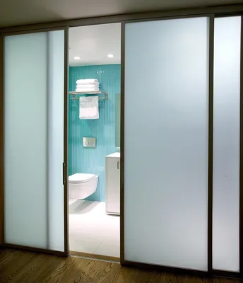 Фотогалерея: раздвижные двери для ванной комнаты