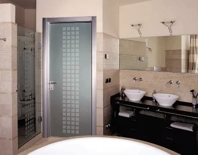Фотографии ванных комнат с раздвижными дверями