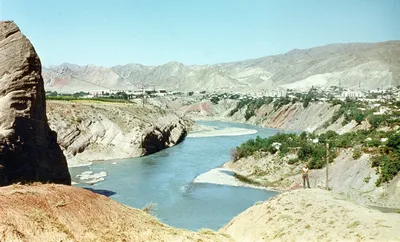 Фотка реки Нарын в стиле арт - бесплатно скачать