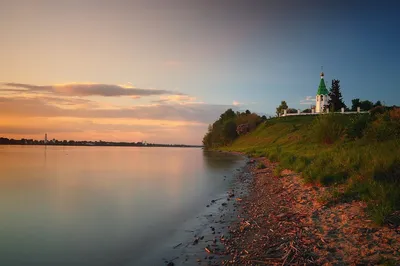 Фотография реки Волга в арт-стиле