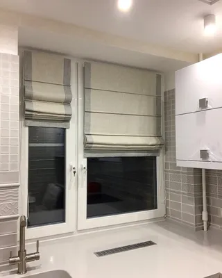 Фото ванной комнаты с римскими шторами - тренды 2024 года