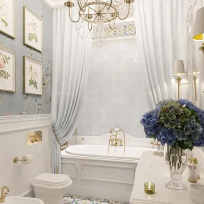 Фото ванной комнаты с римскими шторами - дизайнерские решения
