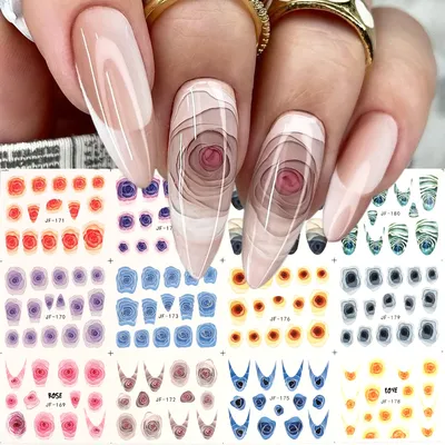 Красочный рисунок на ногтях с розами: формат jpg