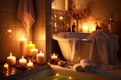 Романтический вечер в ванной: красивые картинки для скачивания в формате JPG, PNG, WebP