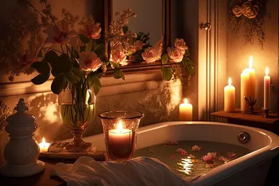 Романтический вечер в ванной: скачать романтические фотографии в высоком разрешении