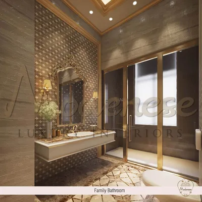 Фото роскошной ванной комнаты с подробными деталями