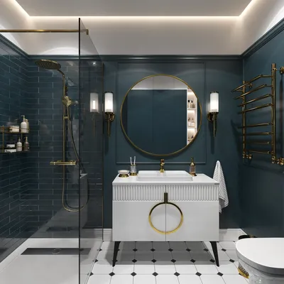 Фото роскошной ванной комнаты с элегантной обстановкой