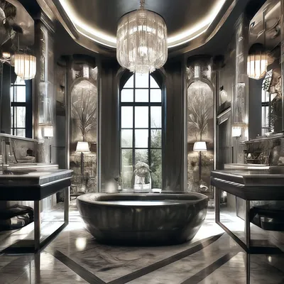 Фотографии роскошной ванной комнаты с декоративными элементами