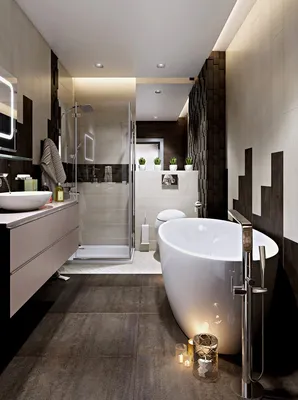 Фото роскошной ванной комнаты с эргономичным дизайном