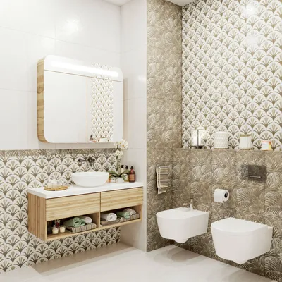 Фото ванной комнаты с керамической плиткой для современного интерьера