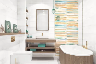 Фото ванной комнаты с керамической плиткой для роскошного интерьера