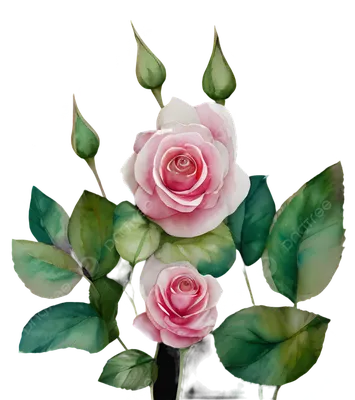 Фотка розы акварель с наличием отражения