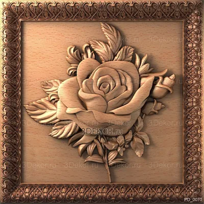 Фотография розы, сделанной своими руками из дерева