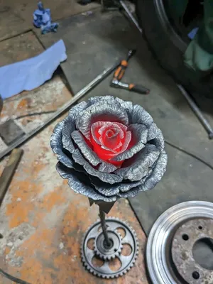 Снятые великолепные фото металлической розы для скачивания