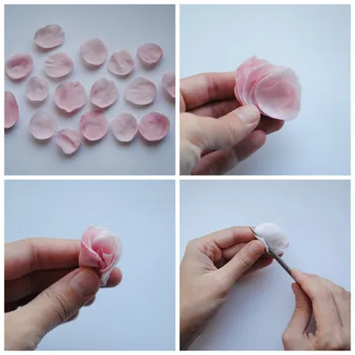 Фото: реализация розы из полимерной глины в webp формате