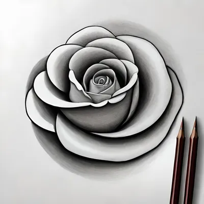 Фотка розы, выполненной карандашом, в jpg формате