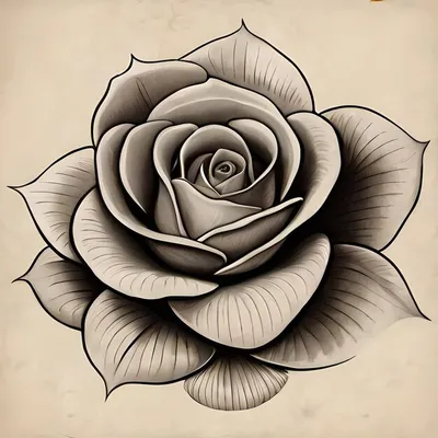 Фото розы, выполненной карандашом, в png формате для скачивания