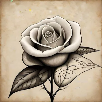 Роза нарисованная карандашом фотографии