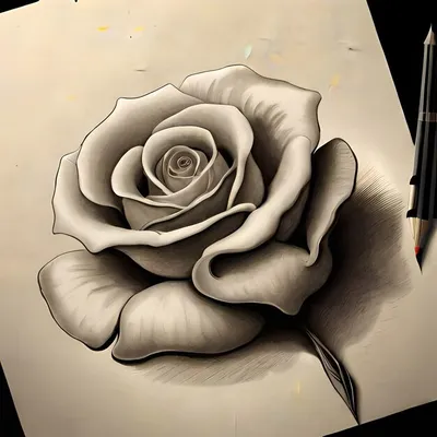 Картина Роза карандашом в формате webp