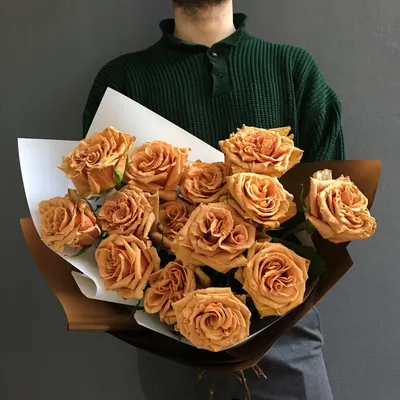 Фотография розы тоффи с невероятными деталями