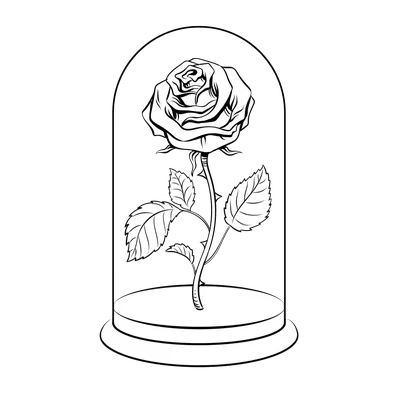 Удивительная роза в стеклянном сосуде: различные размеры для скачивания