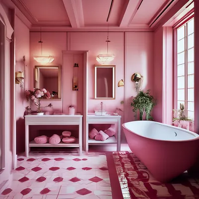 Розовая ванная: фото в высоком разрешении для проектов
