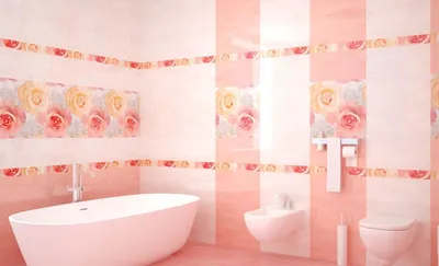 Фото в розовой ванной комнате
