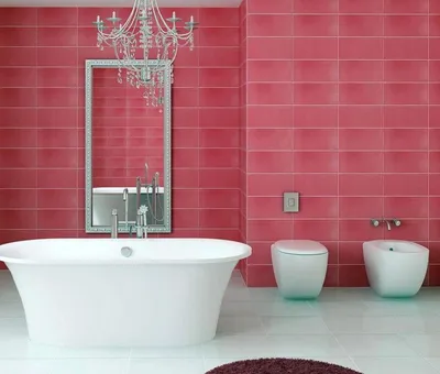 Розовая ванная в HD