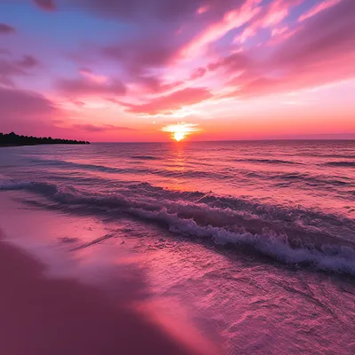 Закатная симфония розовых оттенков: фото волшебного момента, когда солнце исчезает за горизонтом.