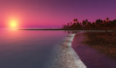 Розовый закат на море - Фото в хорошем качестве