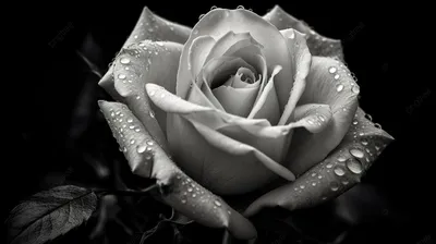 Фото розы: черно-белый вариант